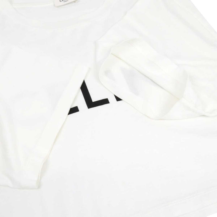 CELINE 
トップス コットン 
ロゴ プリント クロップド ショートスリーブ Tシャツ