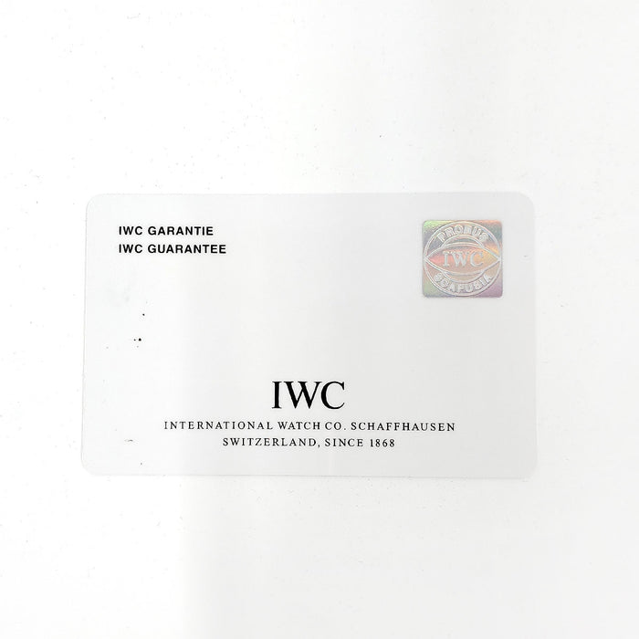IWC 
Portuguese Chronograph 
With Warranty Card