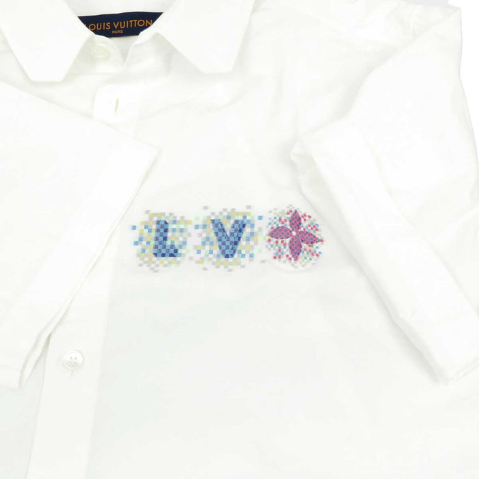 LOUIS VUITTON 
LV RM212Q DO8 HLS52W Pixel Art 
Logo Cotton Short Sleeve Shirt