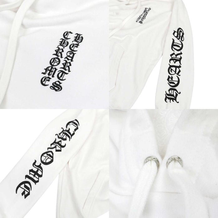 CHROME HEARTS 
Étiquette à défilement CH Croix Sweat-shirt en coton à capuche 
Logo vertical à capuche