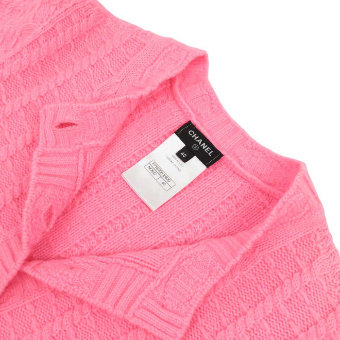 CHANEL 
COCO CC ロゴ ココボタン カシミヤ混 
ココマーク ケーブル 半袖 ニット