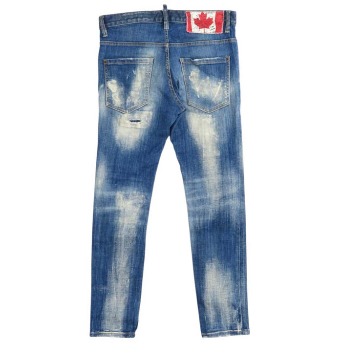 DSQUARED2 
Distressed Cotton Logo Button 
Skater Jean Skater Denim Pants