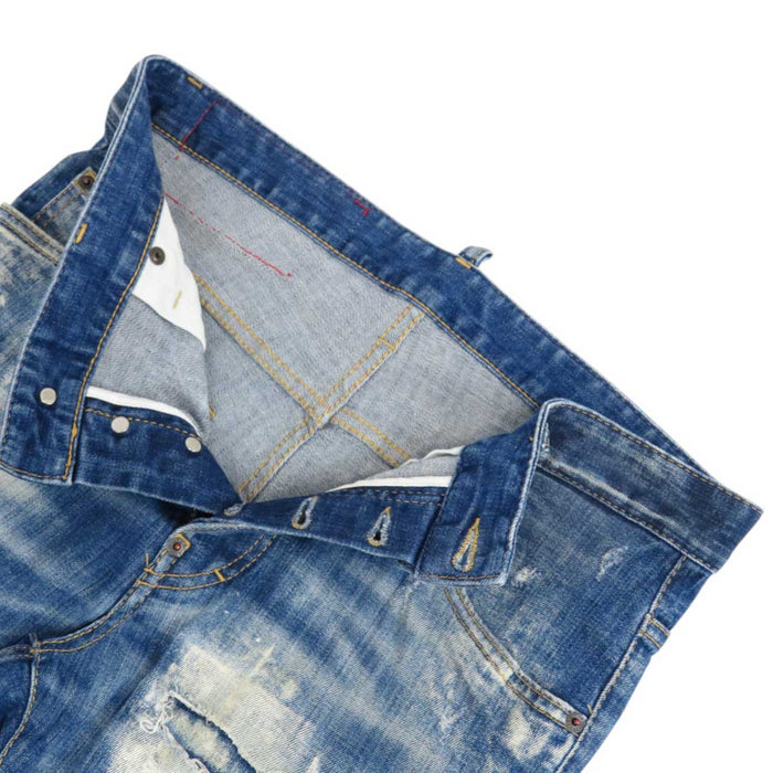 DSQUARED2 
Distressed Cotton Logo Button 
Skater Jean Skater Denim Pants