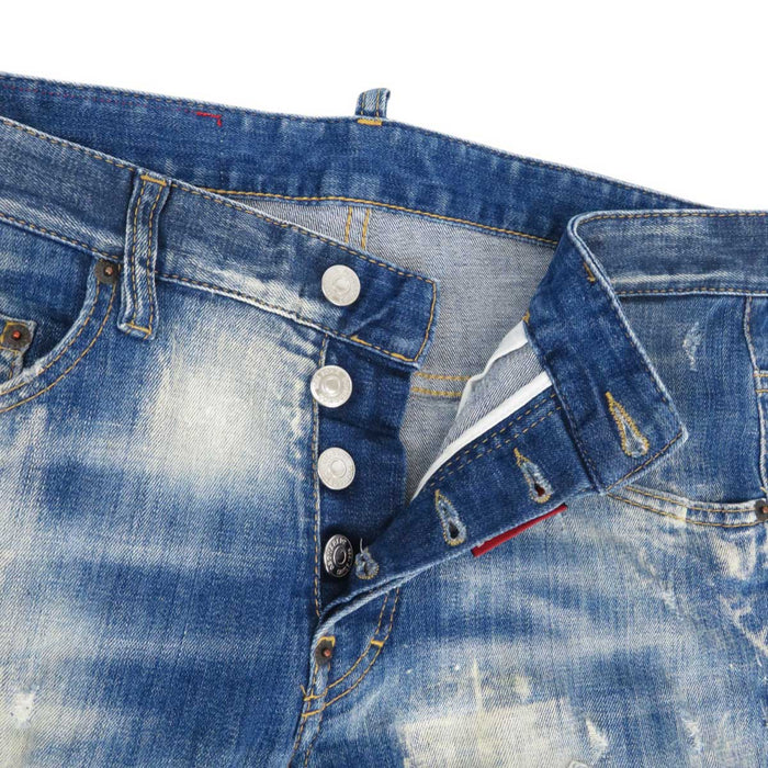 DSQUARED2 
Distressed Cotton Logo Button 
Skater Jean Skater Denim Pants