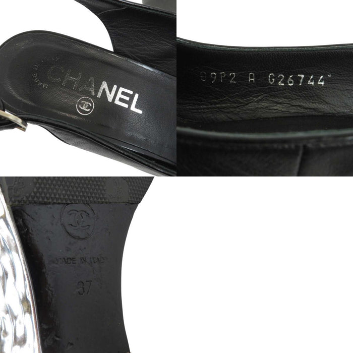 CHANEL
COCO CC Logo Wedge Sole Slingback Open Toe
Coco Mark Punching Metallic Sandals