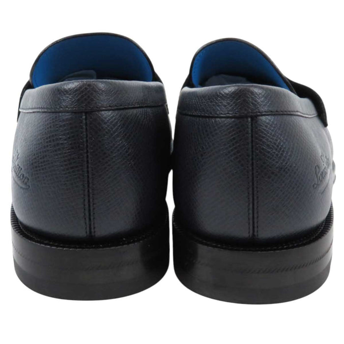 LOUIS VUITTON
2019 LV Logo Embossed
Taiga Signature Coin Loafers