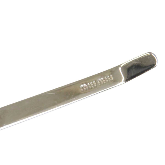 MIUMIU 
Rigid Hairband Headband Silver Color Metal 
Logo Crystal Bijou Hair Accessory