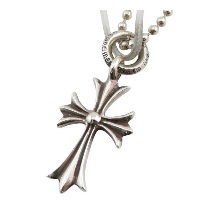 CHROME HEARTS 
TINY CH CROSS 1998 Engraving Silver 
Tiny CH Cross Charm Ball Chain Necklace
