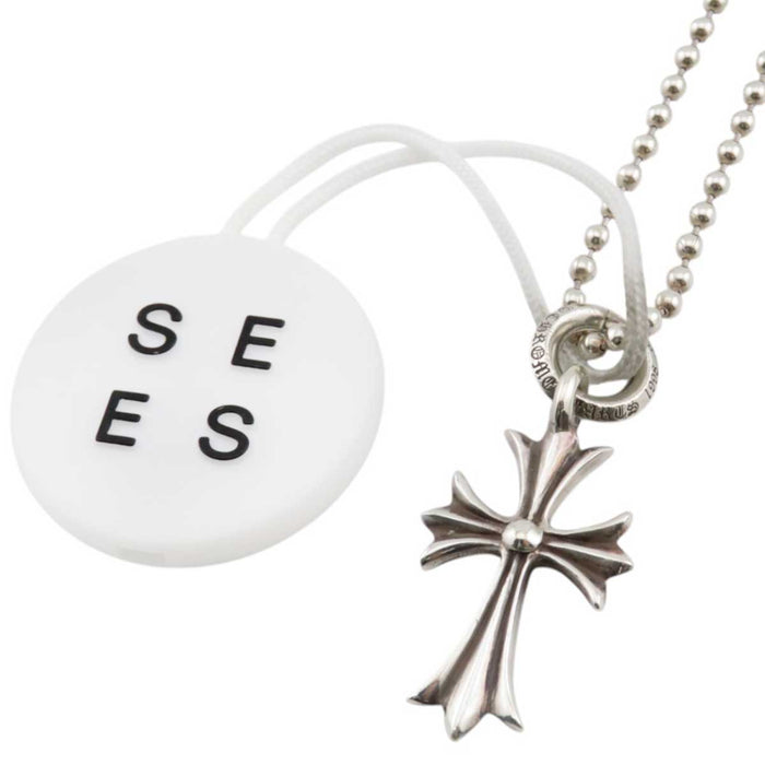 CHROME HEARTS 
TINY CH CROSS 1998 Engraving Silver 
Tiny CH Cross Charm Ball Chain Necklace