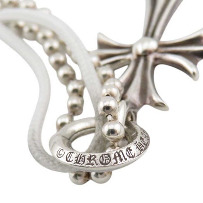 CHROME HEARTS 
TINY CH CROSS 1998 Engraving Silver 
Tiny CH Cross Charm Ball Chain Necklace