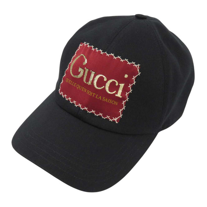 GUCCI 
刺繍 帽子 
ロゴ パッチ ベースボール キャップ