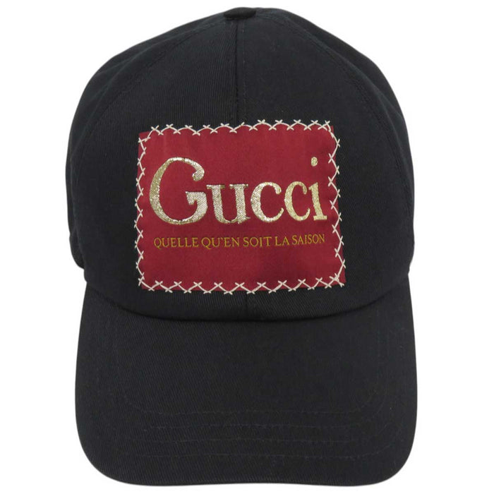 GUCCI 
刺繍 帽子 
ロゴ パッチ ベースボール キャップ
