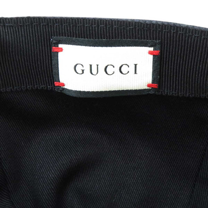 GUCCI 
刺繍 帽子 
ロゴ パッチ ベースボール キャップ