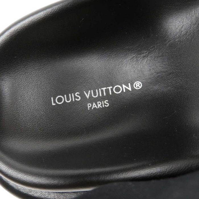 LOUIS VUITTON 
22年 LV ロゴ サークル レザー ファブリック 
プールピローライン サンダル