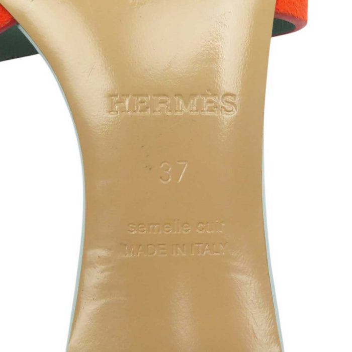 HERMES 
H アッシュ ロゴ ミュール レザー スウェード 
オアジス サンダル