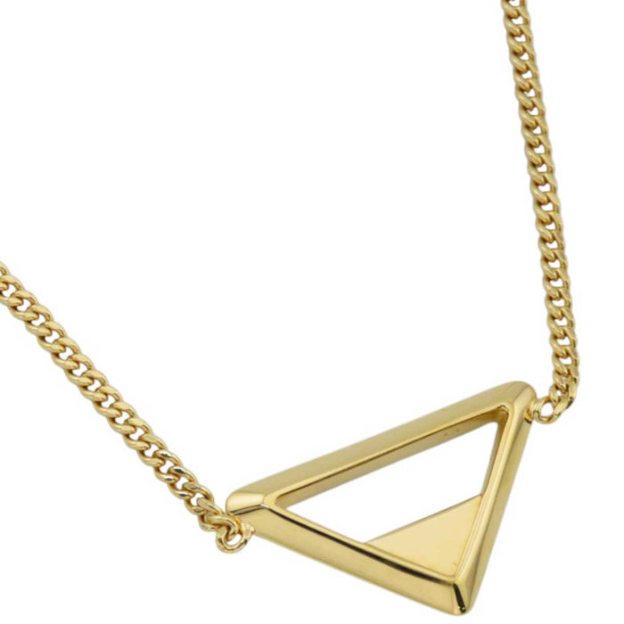 PRADA 
三角ロゴ ペンダント ゴールドカラーメタル 
トライアングルロゴ ネックレス