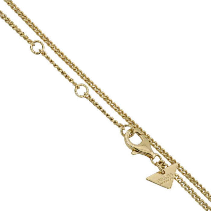 PRADA 
三角ロゴ ペンダント ゴールドカラーメタル 
トライアングルロゴ ネックレス