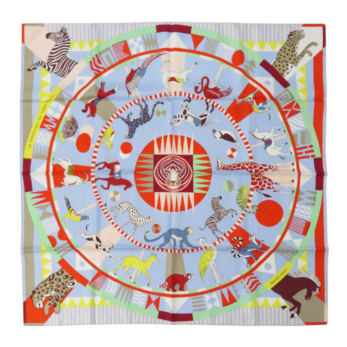 HERMES 
ロイヤルタイガーのカルーセル シルク スカーフ 大判 
カレ 90 LE CARROUSEL DU TIGRE ROYAL