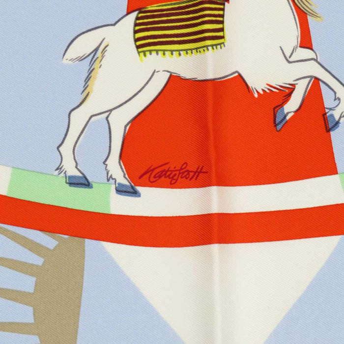 HERMES 
ロイヤルタイガーのカルーセル シルク スカーフ 大判 
カレ 90 LE CARROUSEL DU TIGRE ROYAL