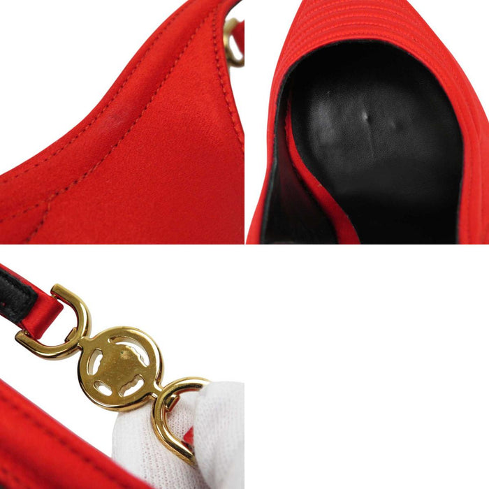 VERSACE
Medusa Rhinestone Satin Pin Heel
Slingback High Heel Pumps