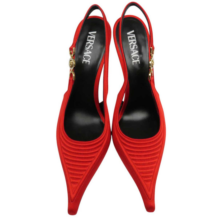VERSACE
Medusa Rhinestone Satin Pin Heel
Slingback High Heel Pumps