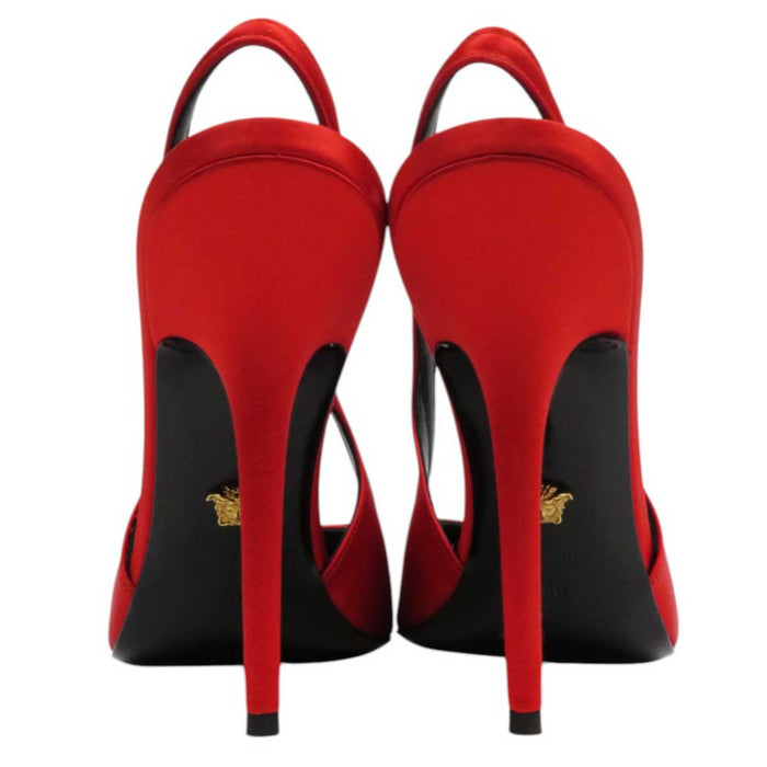 VERSACE
Medusa Rhinestone Satin Pin Heel
Slingback High Heel Pumps