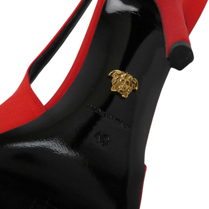 VERSACE
Medusa Rhinestone Satin Pin Heel
Slingback High Heel Pumps