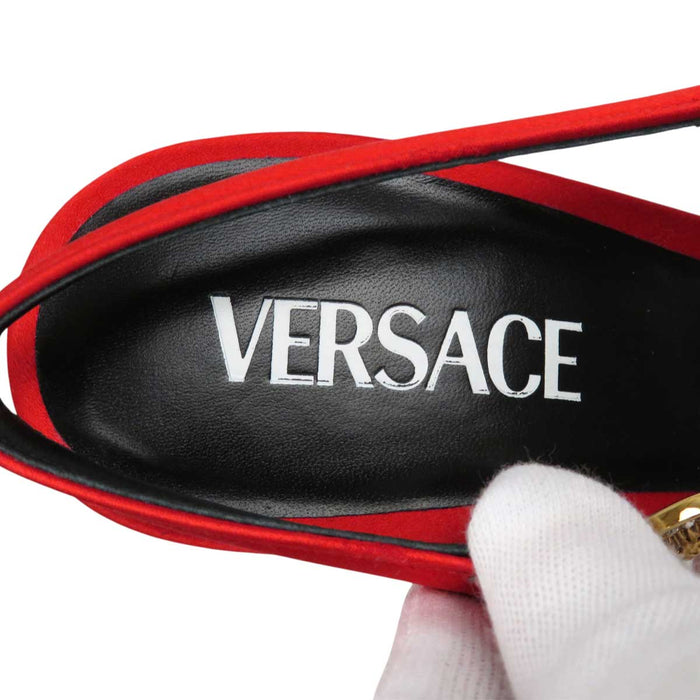 VERSACE
Medusa Rhinestone Satin Pin Heel
Slingback High Heel Pumps