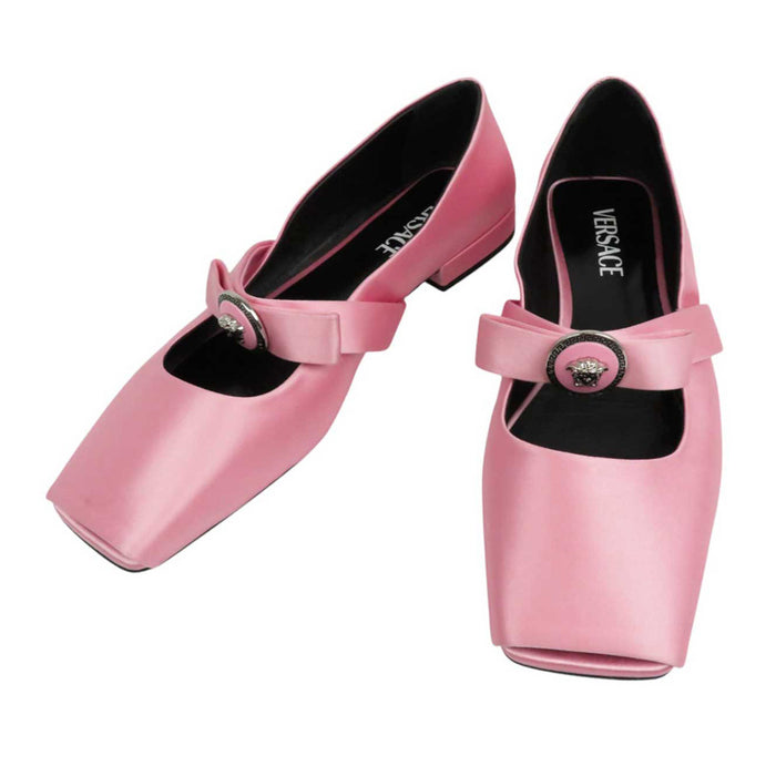 VERSACE
Medusa Flat Open Toe
Gianni Ribbon Satin Ballerina Shoes