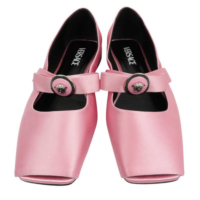 VERSACE
Medusa Flat Open Toe
Gianni Ribbon Satin Ballerina Shoes