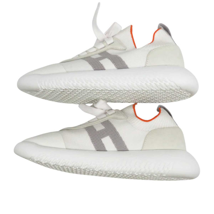 HERMES 
H アッシュ ロゴ 
クルー ニット スニーカー