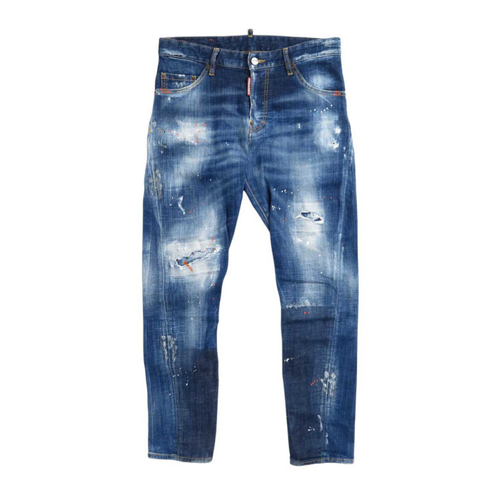 DSQUARED2 
Denim con effetto usurato, vernice, cotone, bottoni con logo 
Sexy Twist Jean Jeans di denim sexy twist