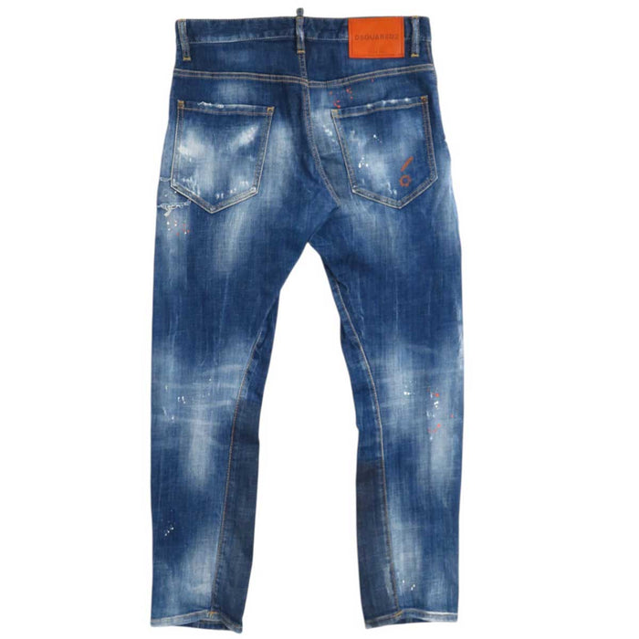 DSQUARED2 
Denim con effetto usurato, vernice, cotone, bottoni con logo 
Sexy Twist Jean Jeans di denim sexy twist