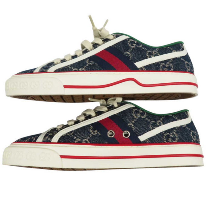 GUCCI
Logo all-over pattern denim Shelly line low-cut
1977 tennis GG canvas sneakers