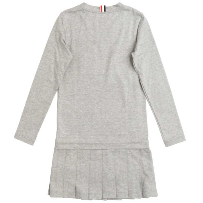 THOM BROWNE 
Long Sleeve Cotton 
Pleats Drop Waist Dress