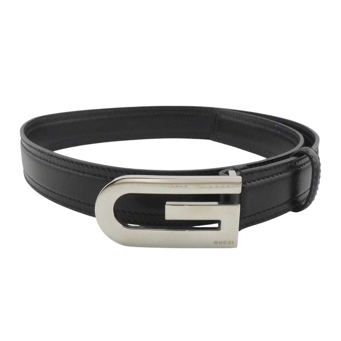GUCCI 
ロゴ オーバルバックル シルバーカラーメタル 
Gバックル レザーベルト