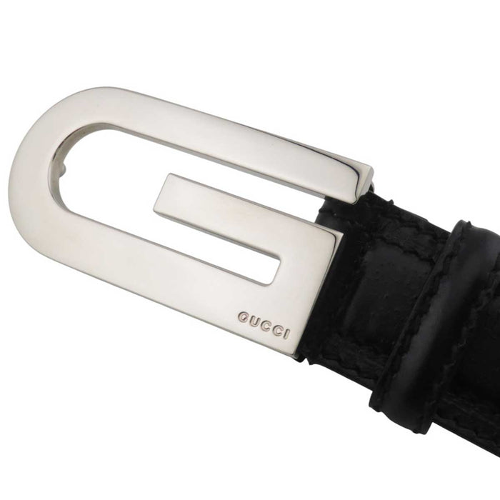 GUCCI 
ロゴ オーバルバックル シルバーカラーメタル 
Gバックル レザーベルト