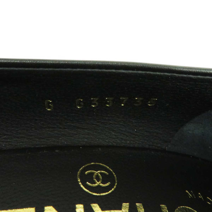 CHANEL
Chain Logo Leather Gold Color Fittings
Open Toe High Heel Pumps