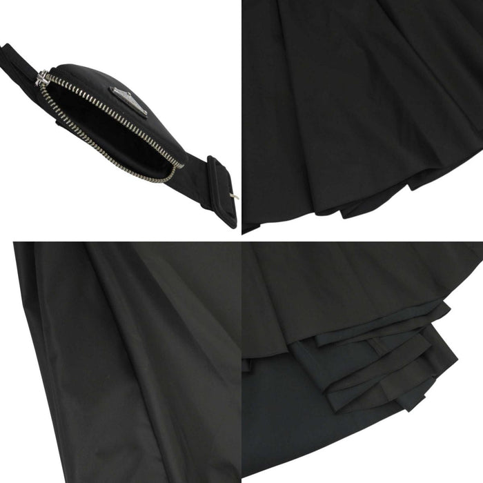 PRADA 
Pochette ceinture logo triangle en Re-Nylon 
Jupe avec pochette ceinture Re-Nylon
