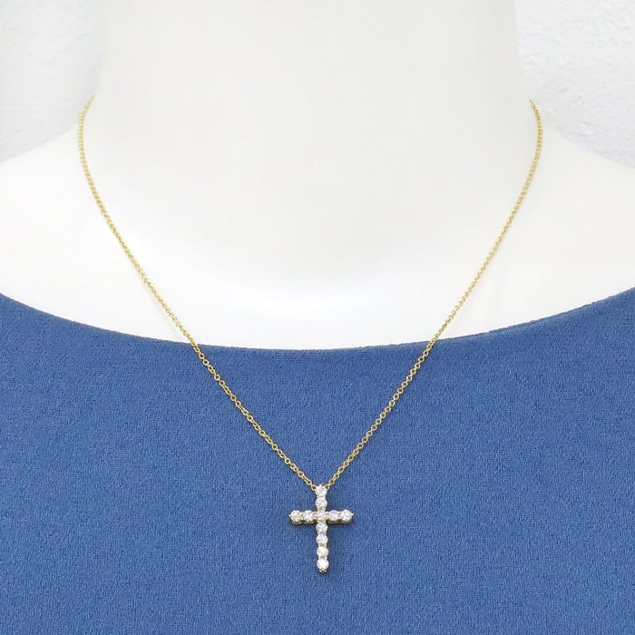 TIFFANY&Co. 
Small Cross Diamond Necklace