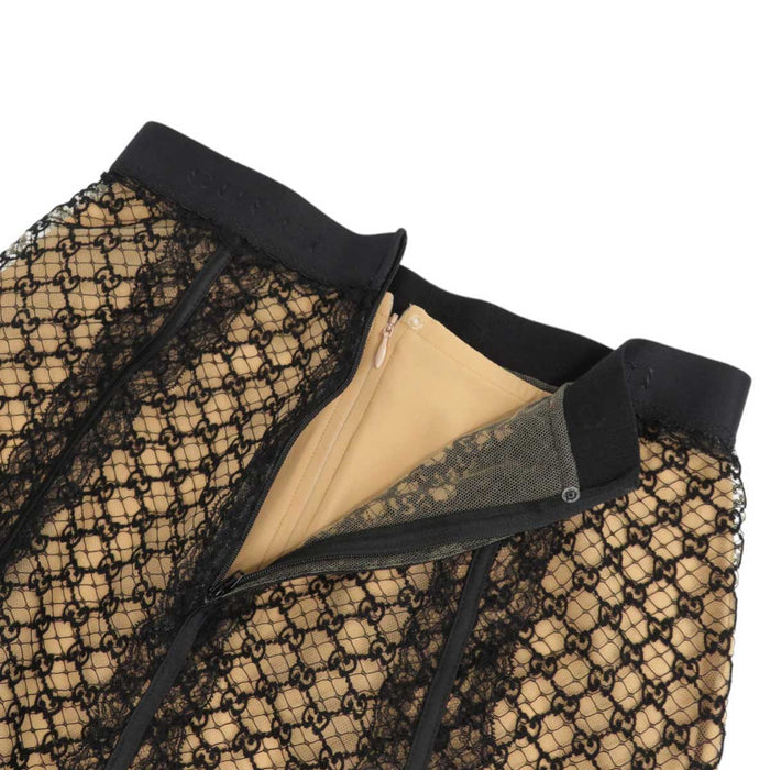 GUCCI 
Lace Logo Sheer Silk Blend 
GG Net Skirt