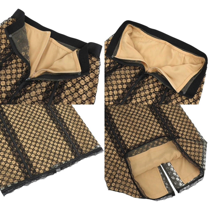 GUCCI 
Lace Logo Sheer Silk Blend 
GG Net Skirt