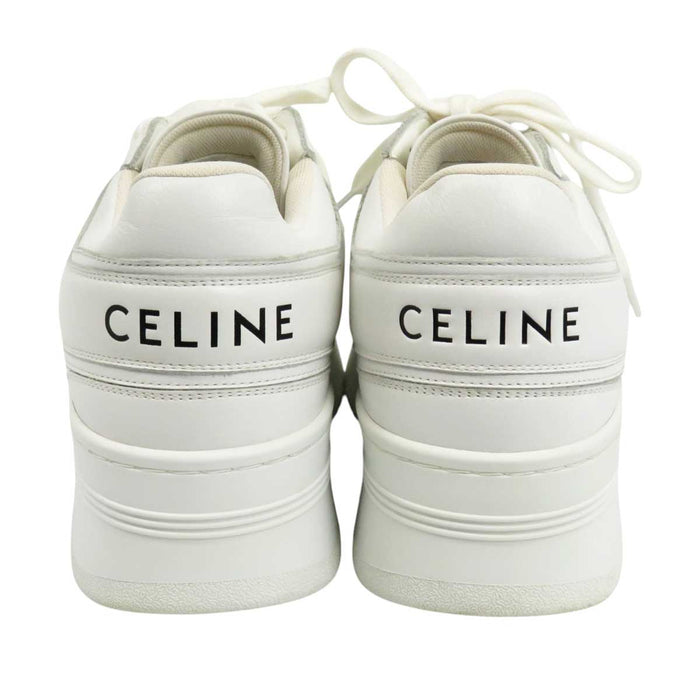 CELINE 
ロゴ レザー 
プラットフォーム ブロック スニーカー
