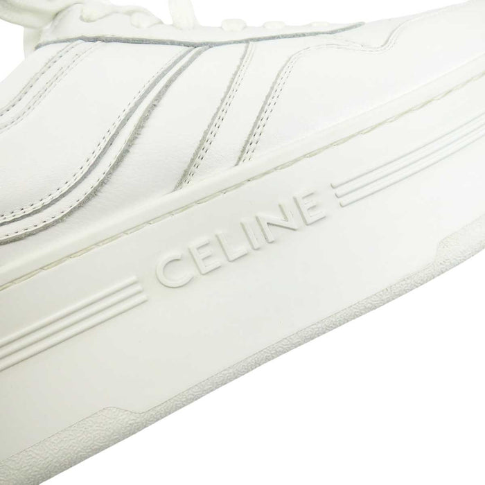 CELINE 
ロゴ レザー 
プラットフォーム ブロック スニーカー