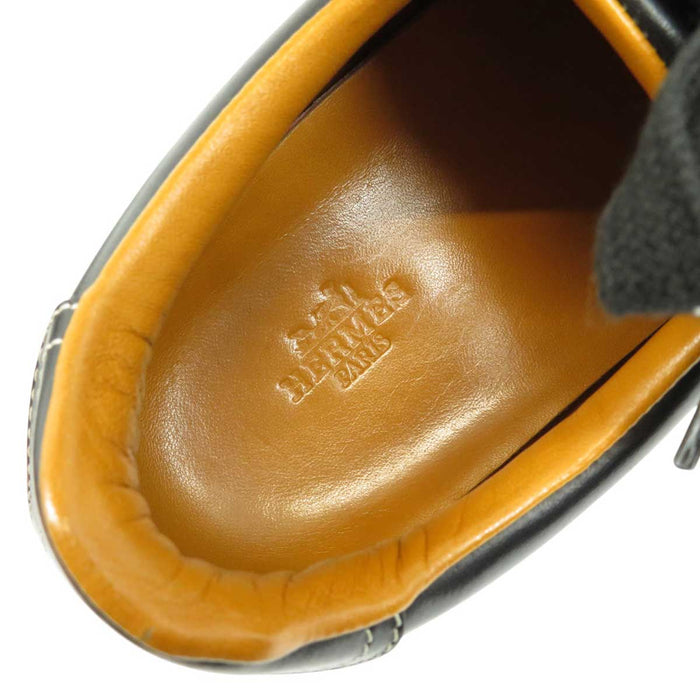 HERMES 
レザー H アッシュ ロゴ 
クイック スニーカー