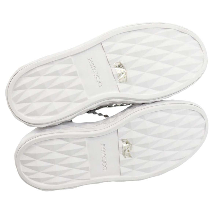 JIMMY CHOO 
Studs Logo Leather Low-Top 
Diamond Light Maxi Sneakers