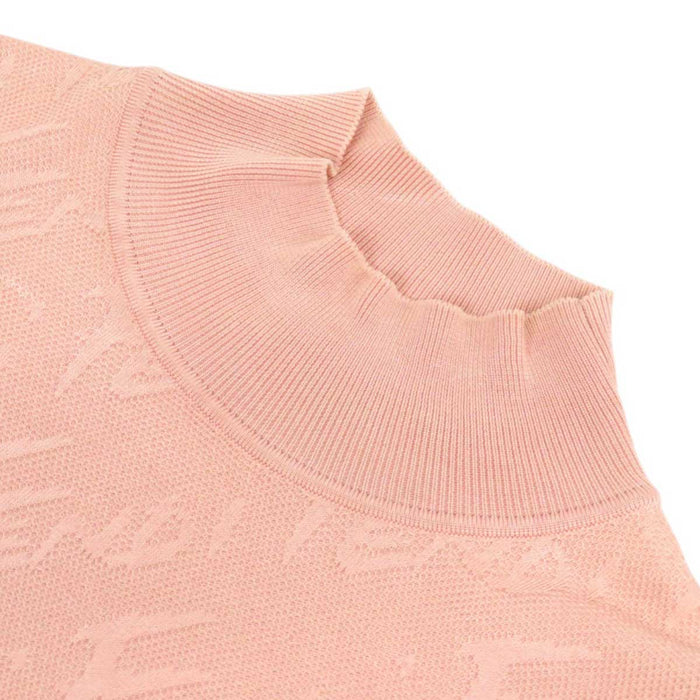 FENDI 
ハイネック クロップド サマーニット 
ロゴ ハーフスリーブ ニット