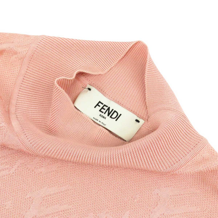 FENDI 
ハイネック クロップド サマーニット 
ロゴ ハーフスリーブ ニット