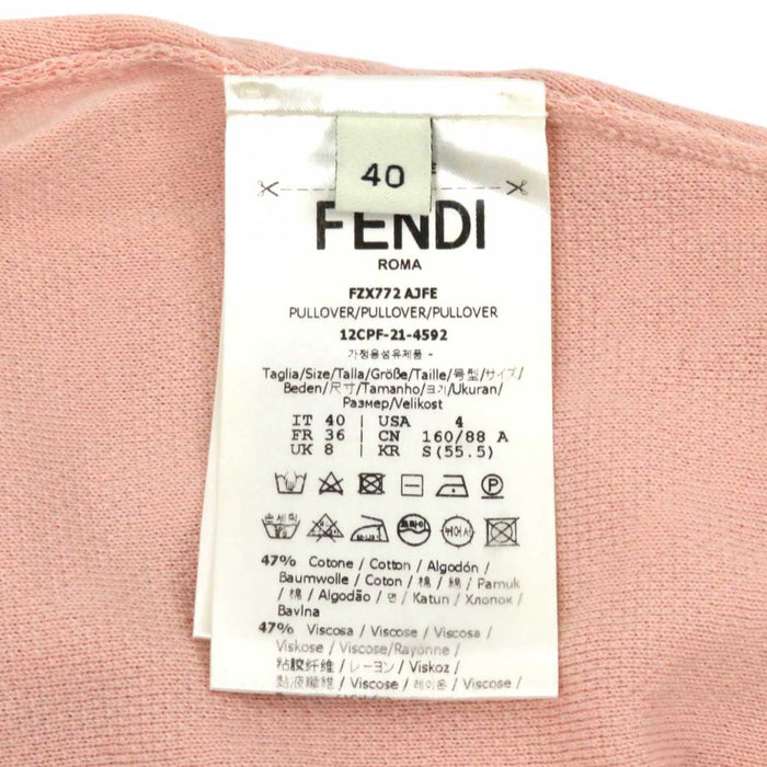 FENDI 
ハイネック クロップド サマーニット 
ロゴ ハーフスリーブ ニット