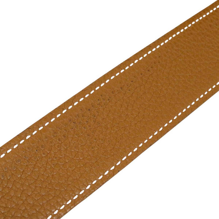 HERMES 
□Q刻印 レザー シルバーカラーメタル 
カンタン リバーシブル ベルト 32MM